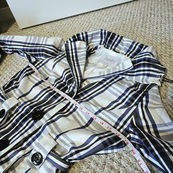 HP🎉 Laundry by Shelli Segal Plaid Trench Coat - Size M - Picture 13 of 16